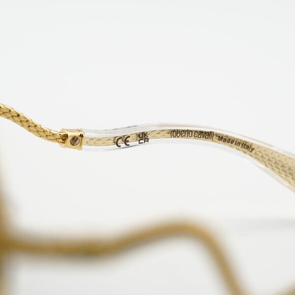 Roberto Cavalli SRC035M 0400 Sunglasses Gold Geometric Frame, Grey Lenses
